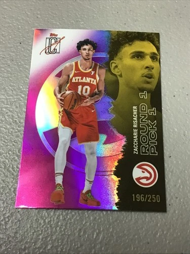 ZACCHARIE RISACHER 2025-26 Topps Signature Class MAGENTA REFRACTOR /250! HAWKS