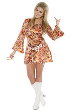 Brand New 1970's Disco Circle Dress Adult Costume