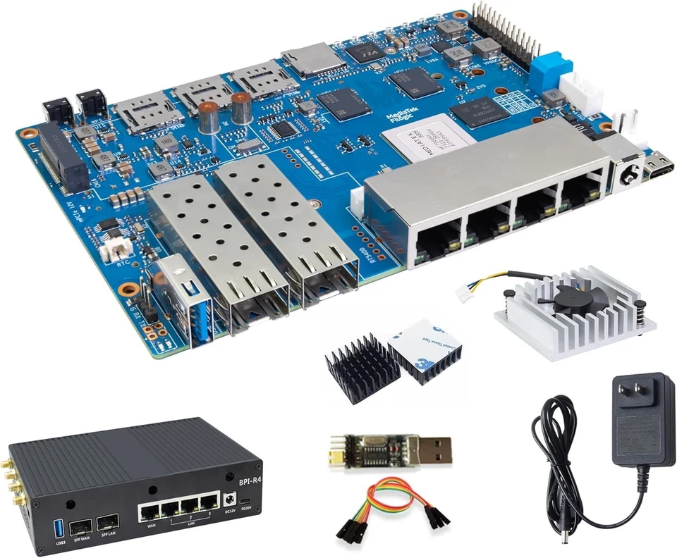 Banana Pi BPI-R4: Versatile WiFi 7 Router Board for Smart Home & NAS Needs - Image 3 of 4