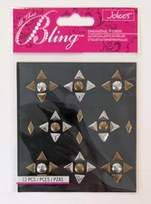 Jolee's All That Bling Brass & Silver Triangle & Mix Studs Scrapbooking Stickers