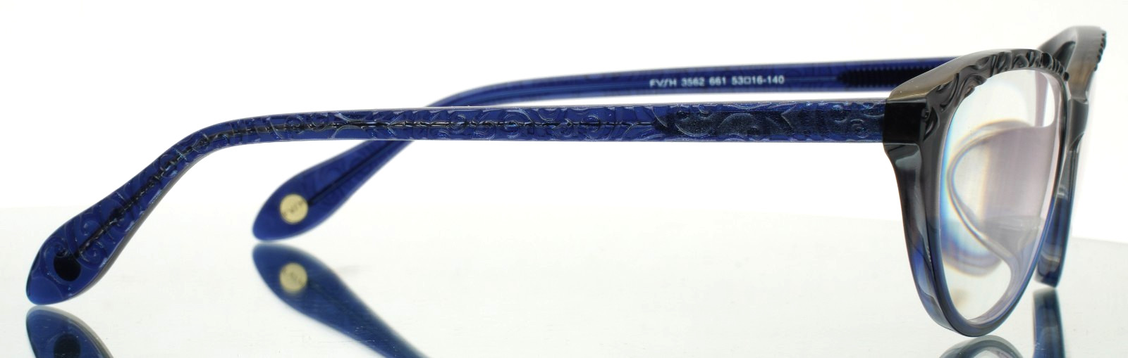 FYSH 3562 661 Grey Blue Womens Semi Cat Eye Full Rim Eyeglasses 53-16-140 B:38