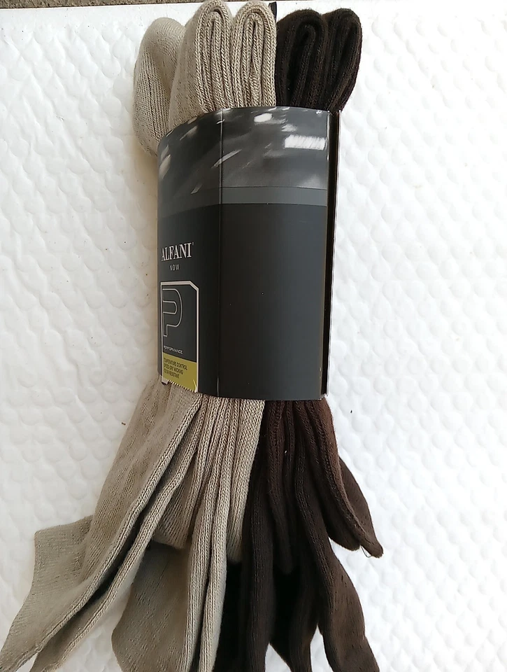 Alfani Now Mens Dress Socks. 4 Pair, Brown/Khaki  - Image 3 of 4