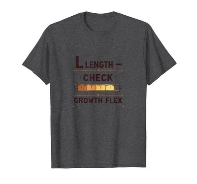 Length Check Growth Flex Hair Progress Design T-Shirt, Men, Dark Heather Grey...