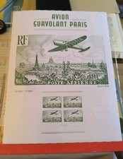 France affiche Avion survolant paris 2025 sous Blister