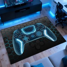 Gamer Rug for Room,3x5 ft Non-Slip Blue Gaming Rugs for Bedroom Living Room a...