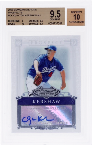2006 Bowman Sterling Clayton Kershaw Prospect Auto #BSPCK BGS 9.5/10