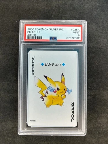 2000 POKEMON SILVER VERSION PLAYING CARDS JOKER #025A PIKACHU PSA 9
