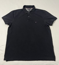 Tommy Hilfiger Polo Shirt Men XL BLACK Short Sleeve Cotton Classic Fit