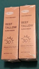 2X Beef Tallow Sunscreen Face And Body SPF 30 2 oz Exp 2028