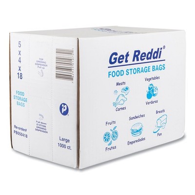 Inteplast Group Get Reddi Bread Bag, 5 x 4-1/2 x 18, 0.75 Mil, Large Cap., Clear
