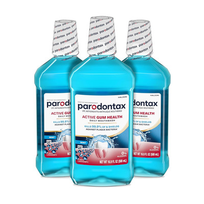 Parodontax Active Gum Health Mouthwash, Antigingivitis Alcohol-Free, 16.9 Oz X3