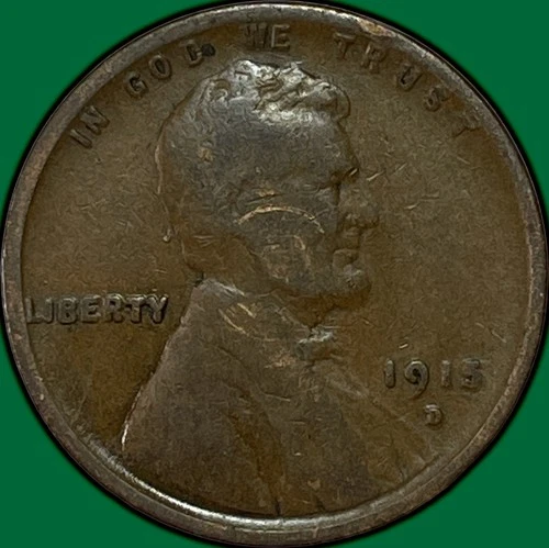 1915-D Lincoln Wheat Cent Very Good VG Coin #34875