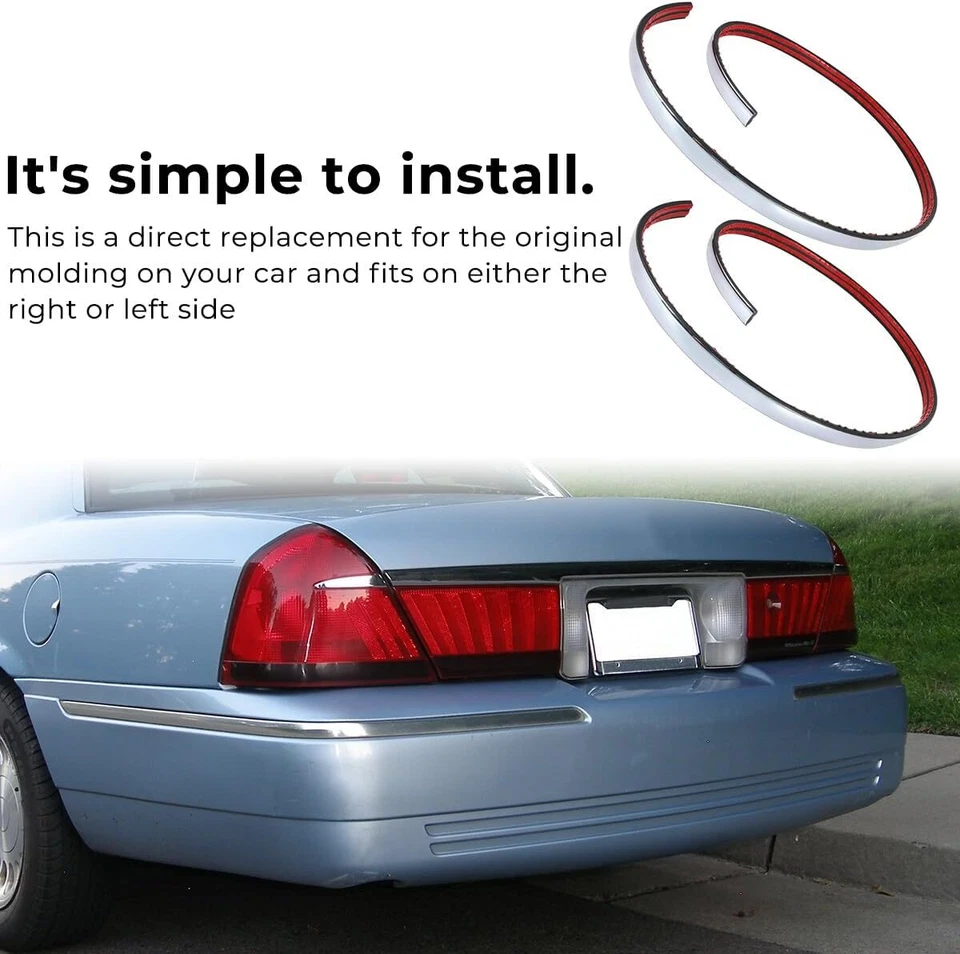 Parachoques trasero para Mercury Grand Marquis 1998-2011 molduras L+R F8MZ17C830AA Foto 3 de 4