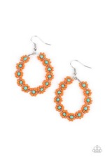 Paparazzi Jewelry Festively Flower Child Orange Seed Bead Earrings NEW