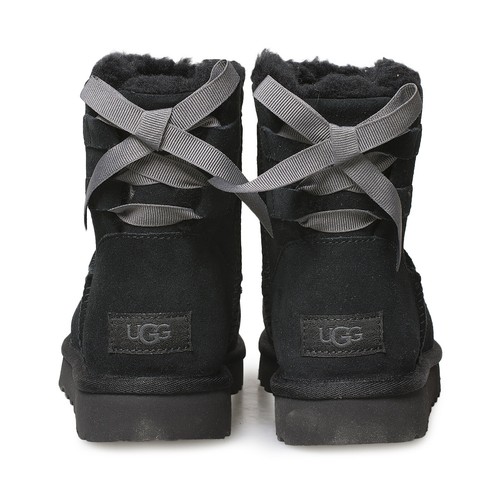 UGG MINI CONTINUITY BOW BLACK SUEDE 