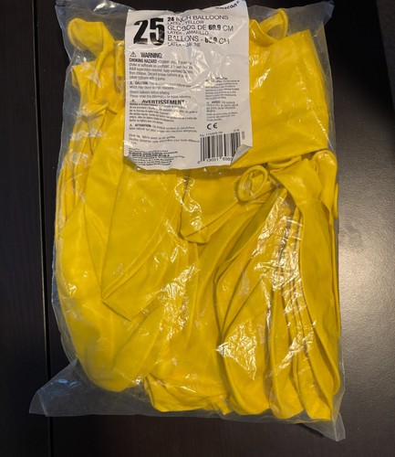 🟡 SOLD OUT 24" Amscan HUGE Yellow Latex Balloons 25-Pk Grad Birthday Party 🟡 - Picture 2 of 3