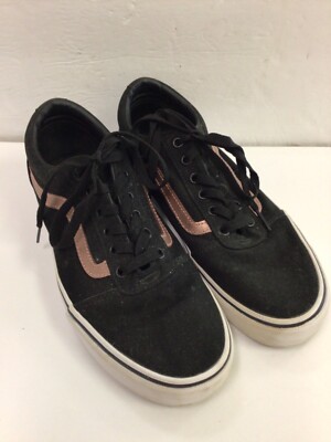 Vans Old Skool Black Rose Gold Canvas Skateboarding Shoes Women’s Size 