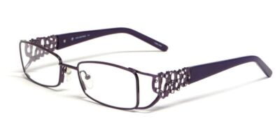 Calabria Vivid 5013 Designer Lesebrille Lila Metall Kristall Rankgitter 50 MM