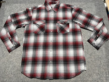Carhartt Long Sleeve Warm Pearl Snaps Work Wear Lrg Plaid Red Gray Shirt Relaxed