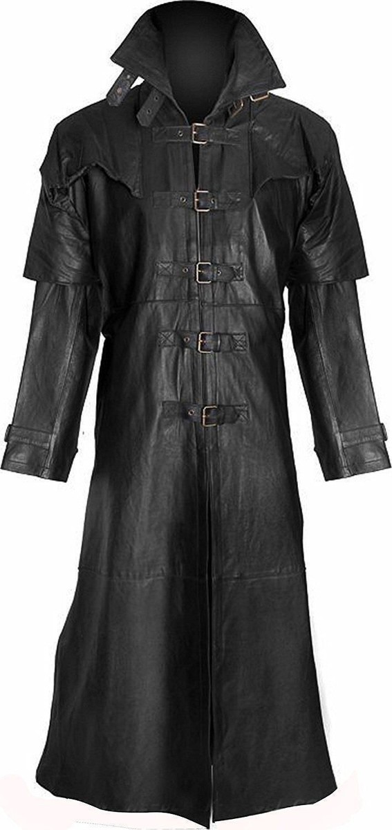 激レア goa 00s gimmick trench coat black Amazon.com: GOKTOG Mens Black Leather Trench Coat, Black