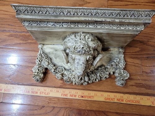 Vintage Corinthian Capital Big Horn Ram Head Wall Shelf - RARE - Picture 4 of 18
