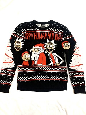 Rick & Morty Men s Size Medium Rick Adult Ugly Christmas Sweater