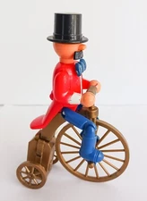 3 Wheel Bicycle Mr. Pips Wind Up Toy Plastic Tricycle Vintage High Wheeler Bike