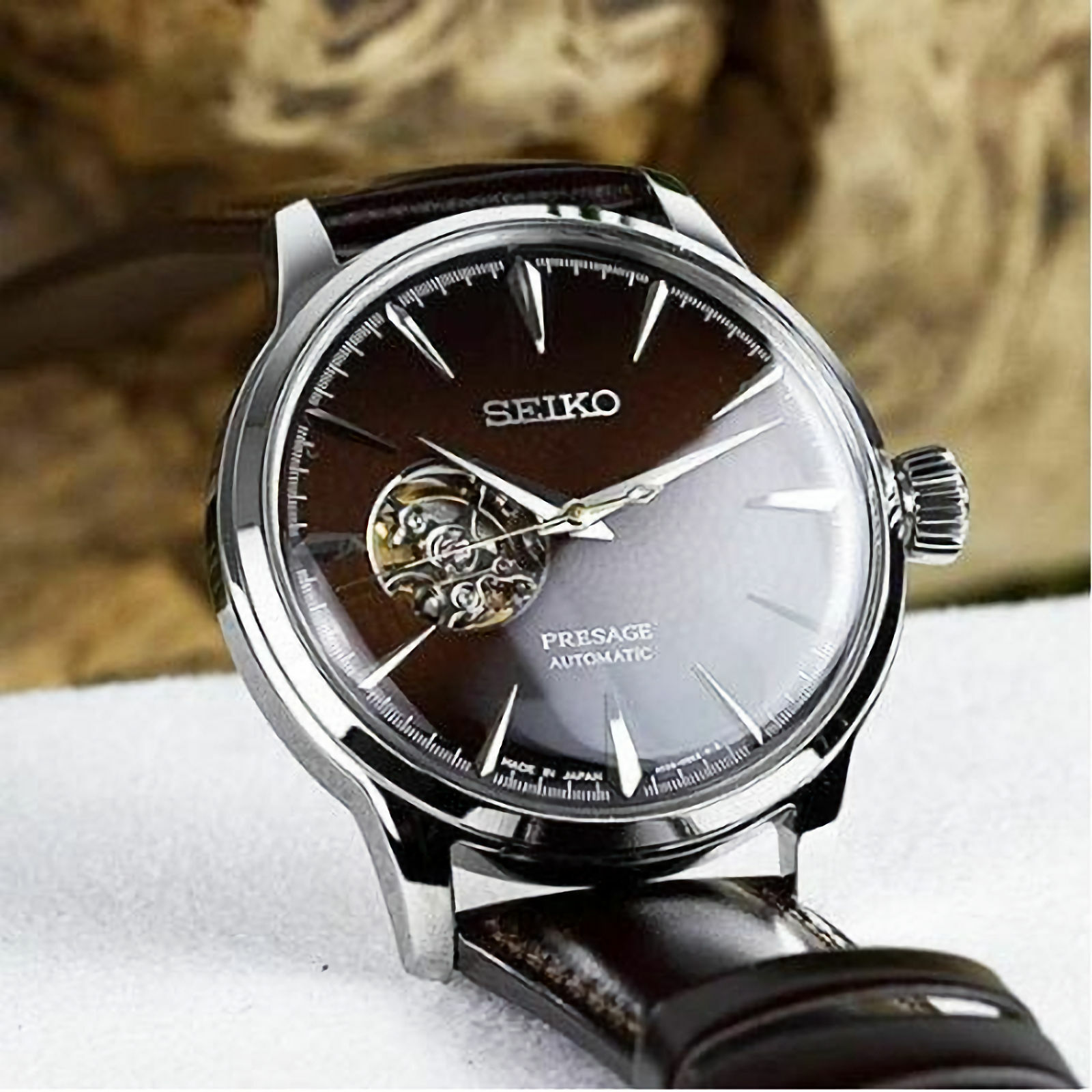 SEIKO Presage SSA407J1 Cocktail Time Open Heart Brown Dial Men's Watch  WARRANTY | eBay