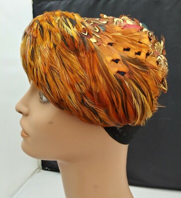 Vintage Valerie Modes Pheasant Feather Hat s-l400.jpg main image 4