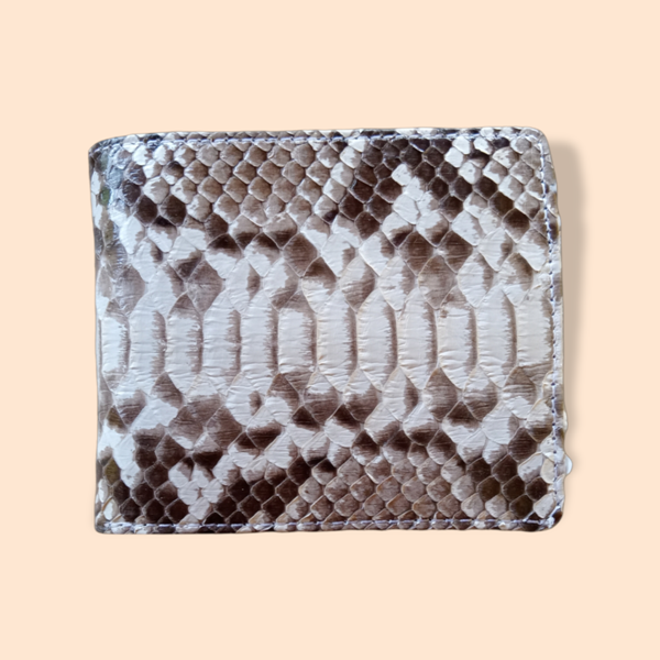 Men's SNAKESKIN BIFOLD WALLET Natural Free Shipping