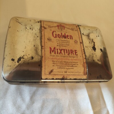''Golden Mixture'', Pfeifentabak 50g, Messing-Blechdose, leer - Brinkmann