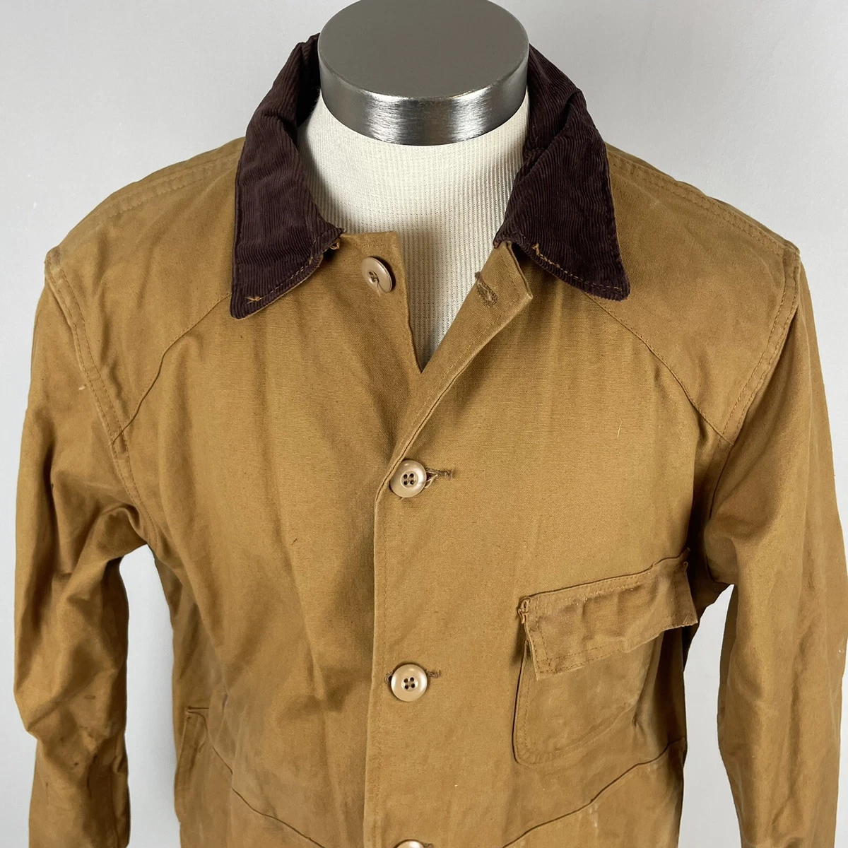 VTG 60s JC Penney Foremost 44R L Large brown cotton canvas hunting jacket