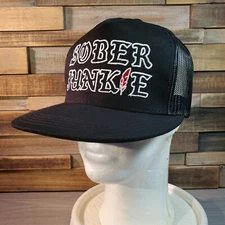 Dopesick Apparel Hat Sober Junkie Black Trucker Snapback Mesh Cap Flat Bill
