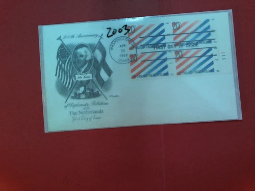 SirU. S.Stamp FDC- 2003 Plate Block- Netherlands  - Art Master  cachet