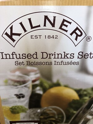 KILNER Infused Drinks Set Brand New in Original Box Gin Rum Whiskey
