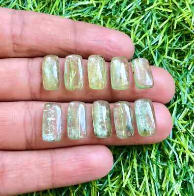 Natural Mint Kyanite Cushion Cabochon Loose Gemstone AAA+ 10pcs Lot 7x14mm #k12