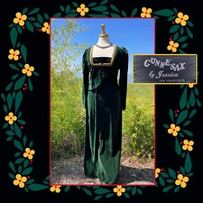 SALE! Black Label GUNNE SAX GREEN VELVET Strappy Dress & Jacket by Gunne Sax, 13