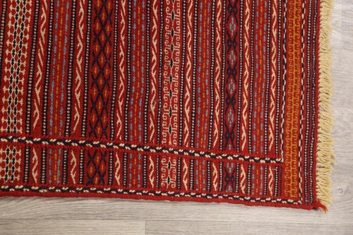 Traditional Tribal Striped Hand-woven Sumak Kilim Area Rug Oriental Carpet 3x5 - Picture 8 of 12