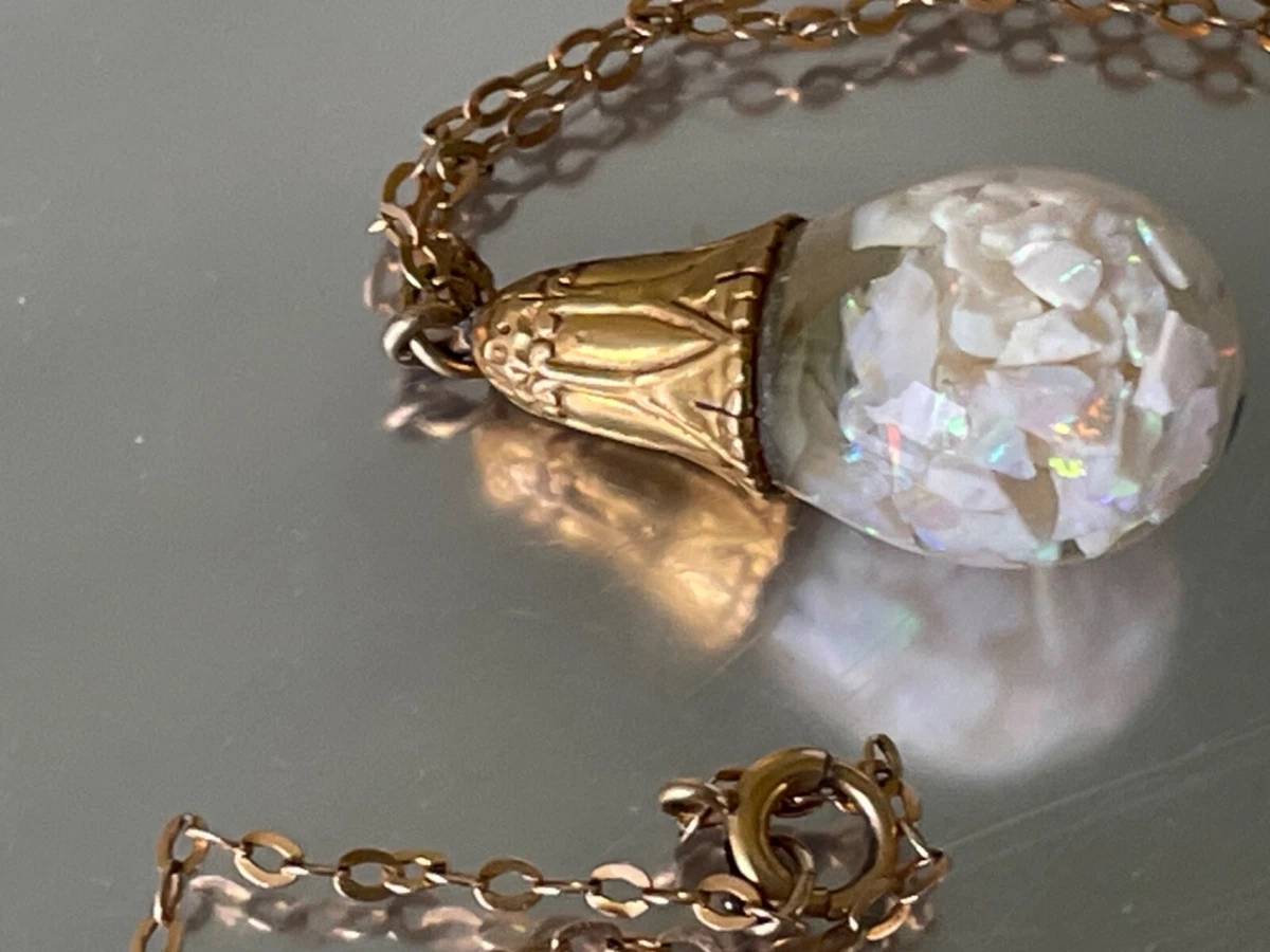 Floating Opal Pendant in 10K | By Ginger's JewelryFacebook