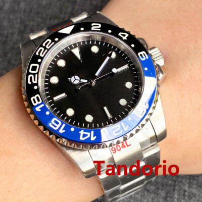40mm NH35A PT5000 Sapphire Crystal Black Sterile Dial Luminous Mens Watch Oyster