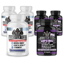 Monster Test Men's Booster Pack, Monster Test + Monster Test PM Sleep 6-PK
