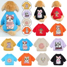 Cartoon Dog Print Hoodie Pullover Thicken Warm Cotton Tops Winter Pet Supplies.