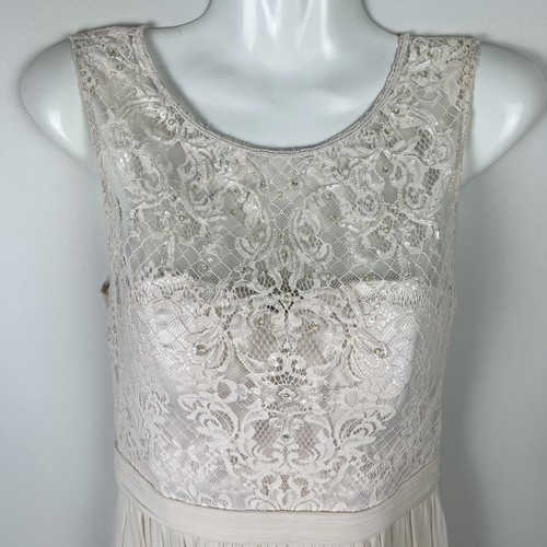 Forever New Maxi Dress Womens 10 S Ivory Silk Lace Sequin Beaded Bridal Wedding - Picture 6 of 17