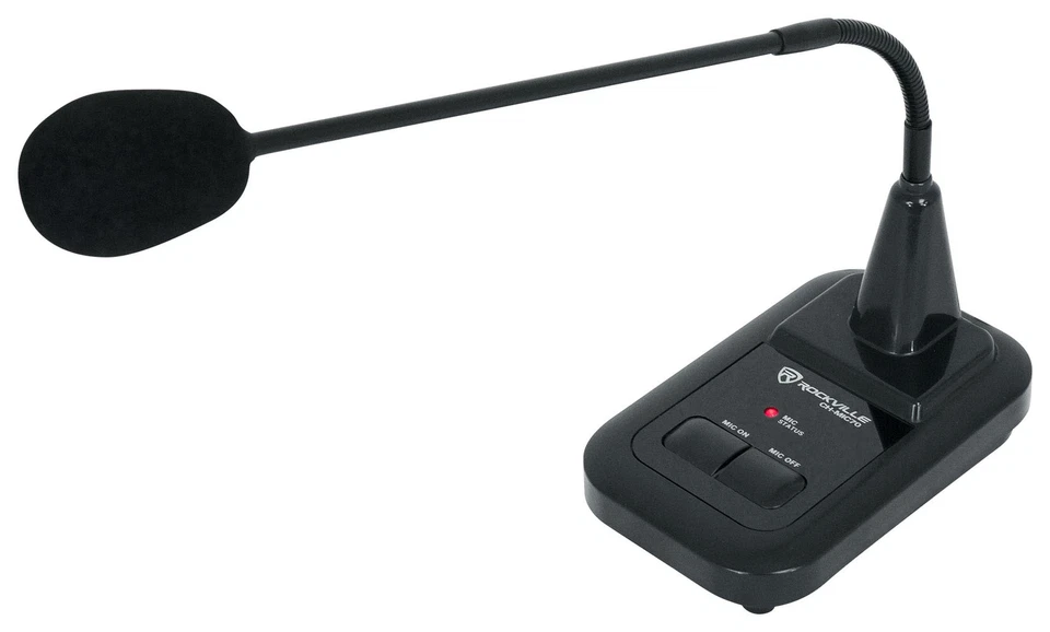 Rockville CH-MIC70 Push To Talk Commercial Gooseneck Paging Microphone w/Chimes - Image 3 of 4