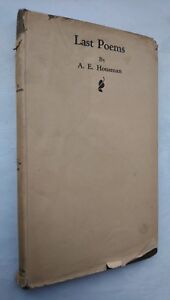 Last Poems By A E Housman H B D J 1946 War I Last Printed 1922 Richard Press Ed Ebay