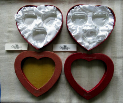 6 x TISCHDEKO - BRIEFBESCHWERER - HERZ - OLEG CASSINI - PAPERWEIGHT - WIE NEU