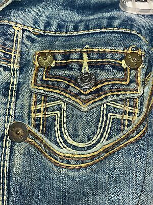 True Religion Ricky Big QT Stitch Denim Blue Jeans 38 New True Religion Ricky Big QT Stitch Denim Blue Jeans 38 New