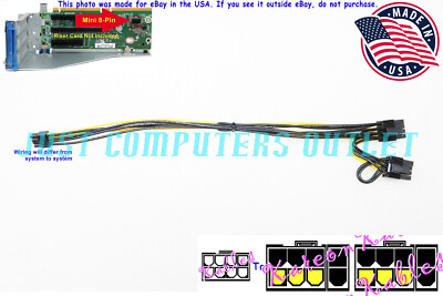   12'' HP DL380 ML350 Gen10 Dual 6+2 Pin PCI-E GPU Power Cable 879154-001
