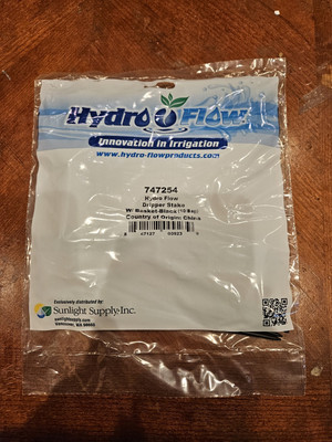 Hydro Flow Dripper Stake with Basket, Black, 10bags of 100 Qty