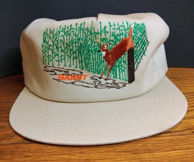 Vintage K-Products Garst Seed Snapback Hat Cap Deer Wildlife Corn Farm 80s 